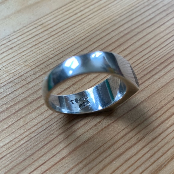 925 Mexico Silver Ring with Dark Agate type stone - Picture 5 of 6